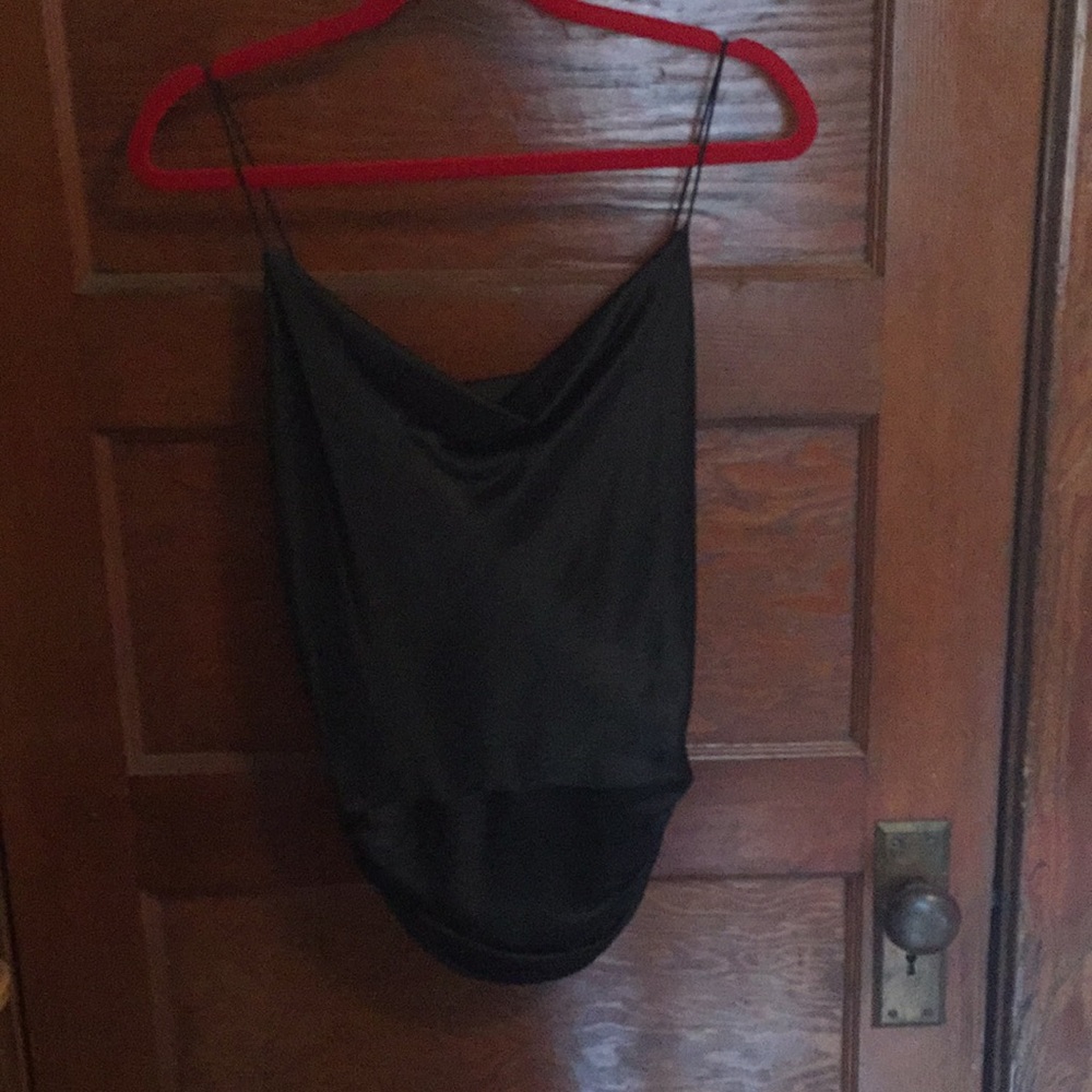 Black Silk Theory Spaghetti Strap Top